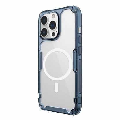 Nillkin Nature TPU Pro Magnetic Case - хибриден удароустойчив кейс с MagSafe за iPhone 13 Pro Max (син)
