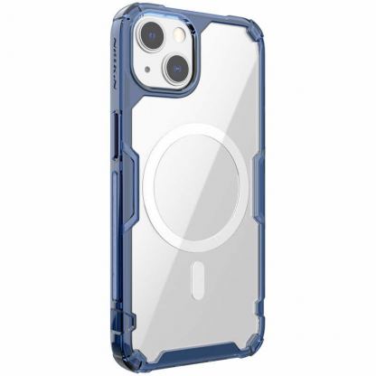 Nillkin Nature TPU Pro Magnetic Case - хибриден удароустойчив кейс с MagSafe за iPhone 13 (син) 2