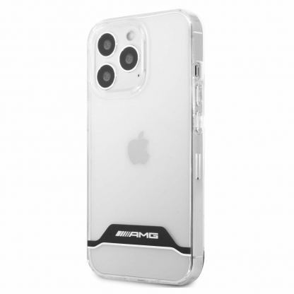 AMG White Stripes Hard Case - дизайнерски кейс с висока защита за iPhone 13 Pro (прозрачен)