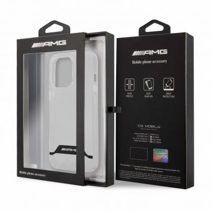 AMG White Stripes Hard Case - дизайнерски кейс с висока защита за iPhone 13 Pro (прозрачен) 6