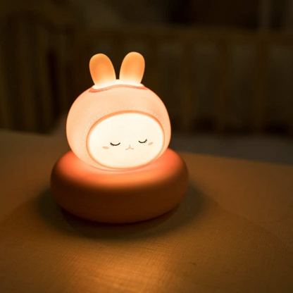 Bedside Night Lamp W-007 Rabbit- силиконова детска нощна лампа с топла светлина (бял) 2