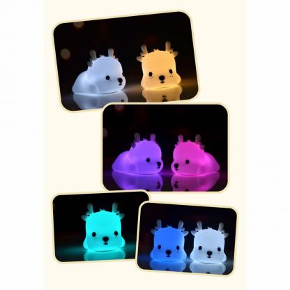 Bedside Night Lamp Deer - силиконова детска нощна лампа с два вида светлина (бял) 9