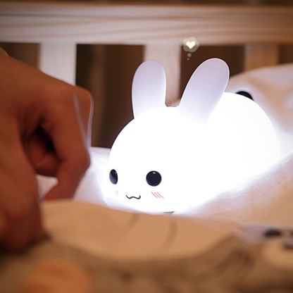 Bedside Night Lamp Bunny - силиконова детска нощна лампа с два вида светлина (бял) 4
