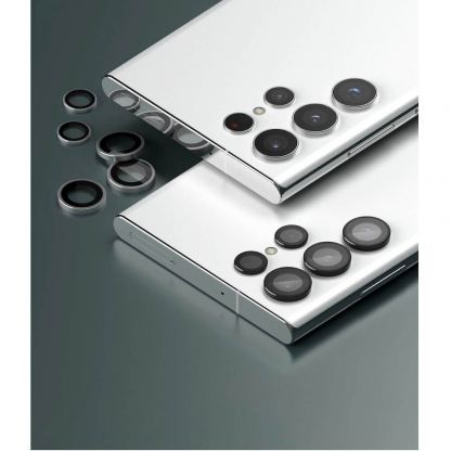 Ringke Metal Camera Lens Frame Glass - предпазни стъклени лещи за камерата на Samsung Galaxy S22 Ultra (черен) 2