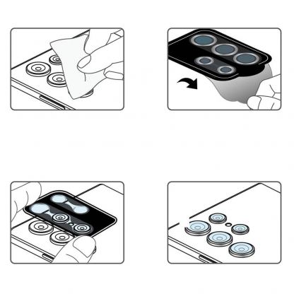 Ringke Metal Camera Lens Frame Glass - предпазни стъклени лещи за камерата на Samsung Galaxy S22 Ultra (черен) 10