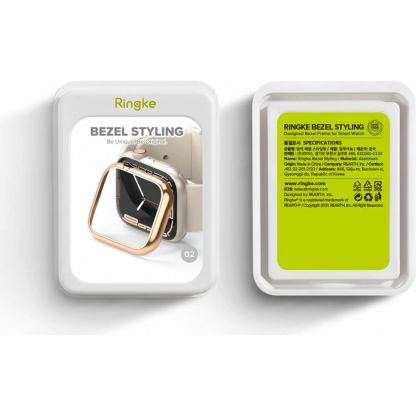 Ringke Bezel Styling Stainless Steel - рамка от неръждаема стомана с висока степен на защита за Apple Watch 7 41мм (златист) 8