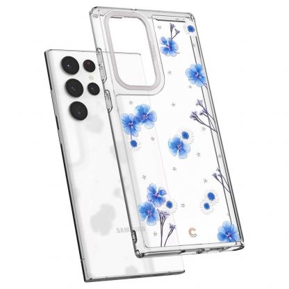Spigen Cyrill Cecile Case Blue Spring - хибриден кейс с висока степен на защита за Samsung Galaxy S22 Ultra (цветни мотиви) 5
