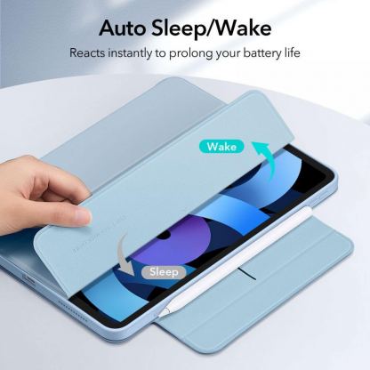 ESR Rebound Hybrid Case 360 - полиуретанов калъф с отделящ се кейс и поставка за iPad Air 5 (2022), iPad Air 4 (2020) (зелен-прозрачен) 7