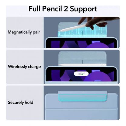 ESR Rebound Hybrid Case 360 - полиуретанов калъф с отделящ се кейс и поставка за iPad Air 5 (2022), iPad Air 4 (2020) (зелен-прозрачен) 8