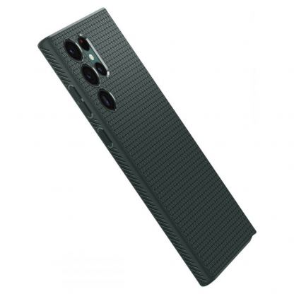 Spigen Liquid Air Case - силиконов (TPU) калъф с висока степен на защита за Samsung Galaxy S22 Ultra (тъмнозелен) 2
