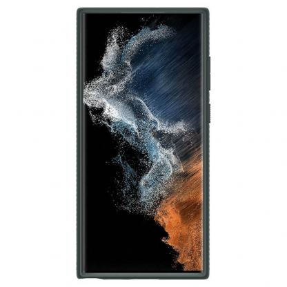 Spigen Liquid Air Case - силиконов (TPU) калъф с висока степен на защита за Samsung Galaxy S22 Ultra (тъмнозелен) 9
