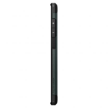 Spigen Tough Armor Case - хибриден кейс с най-висока степен на защита за Samsung Galaxy S22 Ultra (тъмнозелен) 5