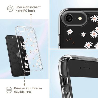 Spigen Cyrill Cecile Case White Daisy - хибриден кейс с висока степен на защита за iPhone SE (2022), iPhone SE (2020), iPhone 8, iPhone 7 (цветни мотиви) 13