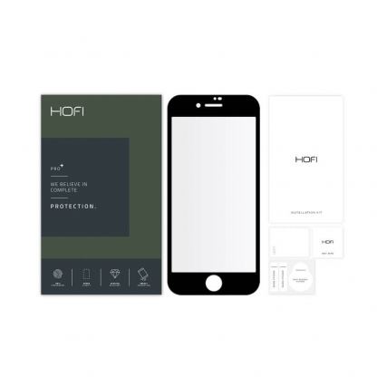 Hofi Glass Pro Plus Tempered Glass 2.5D - калено стъклено защитно покритие за дисплея на iPhone SE (2022), iPhone SE (2020), iPhone 8, iPhone 7 (черен-прозрачен) 4