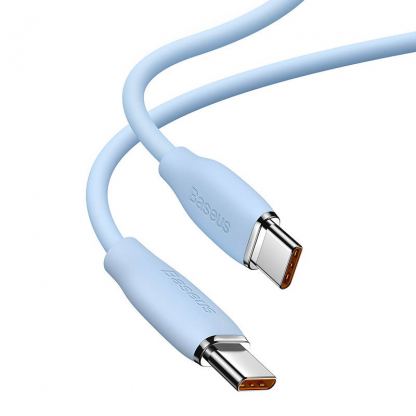 Baseus Jelly USB-C to USB-C Cable 100W - кабел с бързо зареждане за устройства с USB-C порт (200 см) (светлосин) 6