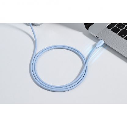 Baseus Jelly USB-C to USB-C Cable 100W - кабел с бързо зареждане за устройства с USB-C порт (200 см) (светлосин) 8