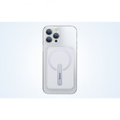 Baseus Crystal Magnetic Glass Case With a Bracket - хибриден удароустойчив кейс с MagSafe и вградена поставка за iPhone 13 Pro (прозрачен) 10