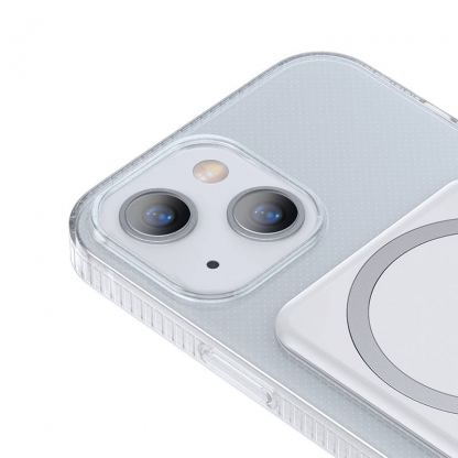 Baseus Crystal Magnetic Glass Case With a Bracket - хибриден удароустойчив кейс с MagSafe и вградена поставка за iPhone 13 (прозрачен) 2