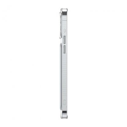 Baseus Crystal Magnetic Glass Case With a Bracket - хибриден удароустойчив кейс с MagSafe и вградена поставка за iPhone 13 (прозрачен) 3