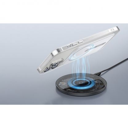 Baseus Crystal Magnetic Glass Case With a Bracket - хибриден удароустойчив кейс с MagSafe и вградена поставка за iPhone 13 Pro Max (прозрачен) 8