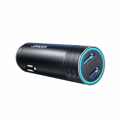 Joyroom Dual USB-C PD Quick Charge Car Charger 50W - зарядно за кола с 2xUSB-C изхода и технология за бързо зареждане (тъмносив) 6