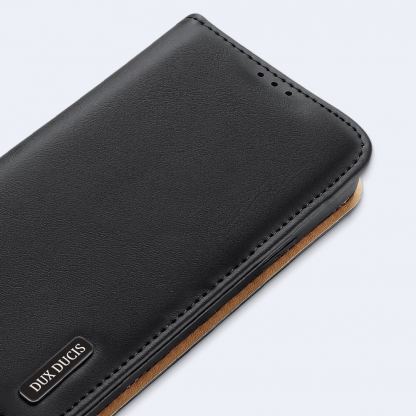 Dux Ducis Hivo Genuine Leather Flip Wallet Case - кожен калъф от естествена кожа с поставка и отделение за кр. карти за Samsung Galaxy S22 Plus (черен) 12