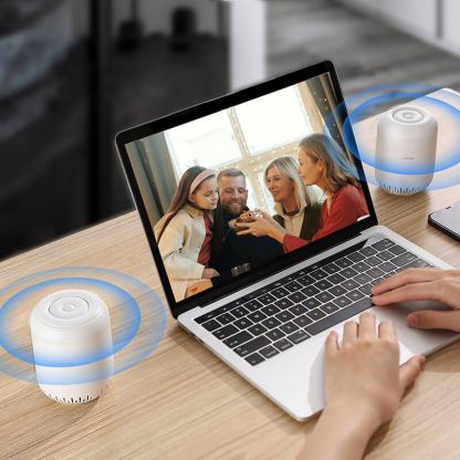 Joyroom Wireless Bluetooth Speaker 2200mAh 5W - безжичен блутут спийкър с микрофон и microSD слот за мобилни устройства (бял)  7