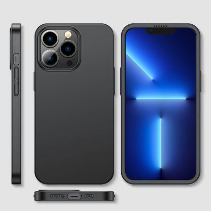 Joyroom 360° Full Case And Tempered Glass Set - тънък силиконов кейс и стъклено защитно покритие за целия дисплей на iPhone 13 Pro (черен) 8