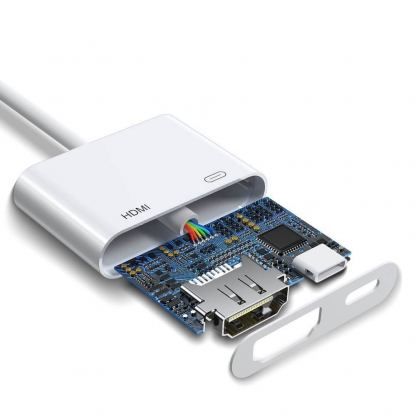 Joyroom Lightning to HDMI Adapter 1080p - адаптер за свързване от Lightning към HDMI вход за мобилни устройства с Lightning (бял) 8