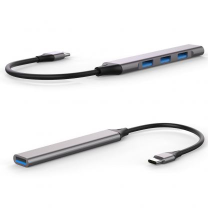 4smarts 4in1 USB-C 4-port USB Hub - 4-портов USB-C хъб за компютри и лаптопи (тъмносив)  3
