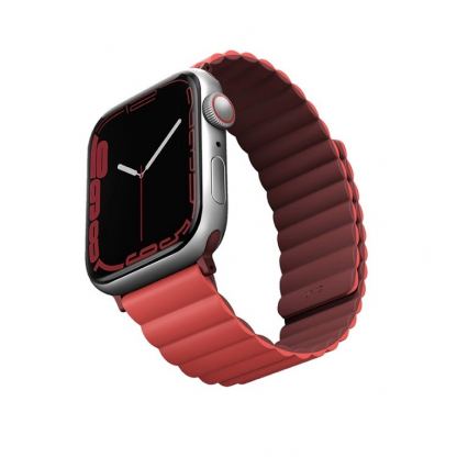 Uniq Revix Silicone Magnetic Strap - двулицевва магнитна силиконова каишка за Apple Watch 38мм, 40мм, 41мм (червен-бордо) 5