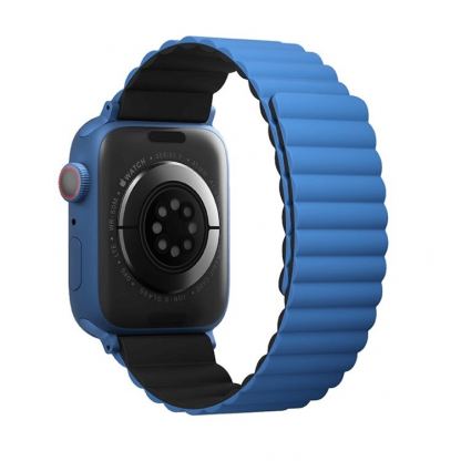 Uniq Revix Silicone Magnetic Strap - двулицевва магнитна силиконова каишка за Apple Watch 42мм, 44мм, 45мм (син-черен) 2
