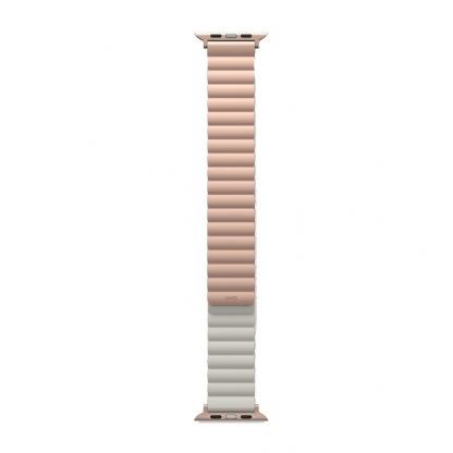 Uniq Revix Silicone Magnetic Strap - двулицевва магнитна силиконова каишка за Apple Watch 42мм, 44мм, 45мм (розов-бежов) 5