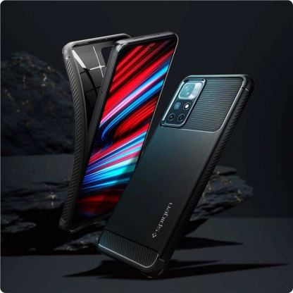 Spigen Rugged Armor Case - тънък качествен силиконов (TPU) калъф за Xiaomi Redmi Note 11T 5G, Xiaomi Redmi Note 11S 5G, Xiaomi Poco M4 Pro 5G (черен) 4