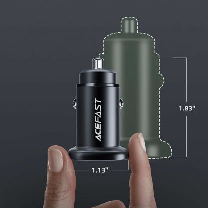 Acefast B1 Dual Car Charger 38W - зарядно за кола с USB-A и USB-C изходи с технология за бързо зареждане (черен) 7