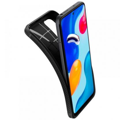 Spigen Rugged Armor Case - тънък качествен силиконов (TPU) калъф за Xiaomi RedMi Note 11, Note 11S (черен) 7