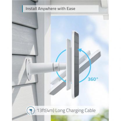 Anker EufyCam Solar Panel Charger - соларен панел за захранване на EufyCam безжична домашна видеокамера (бял) 6
