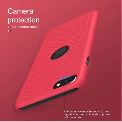 Nillkin Super Frosted Logo Cutout Case - поликарбонатов кейс с поставка за iPhone SE (2022), iPhone SE (2020), iPhone 8, iPhone 7 (черен) 6