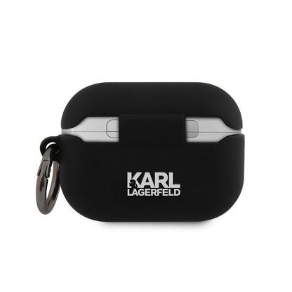 Karl Lagerfeld Airpods Pro Rue St Guillaume Silicone Case - силиконов калъф с карабинер за Apple Airpods Pro (черен) 2
