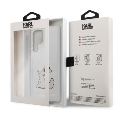Karl Lagerfeld Choupette Fun Case - дизайнерски кейс с висока защита за Samsung Galaxy S22 Ultra (прозрачен) 6