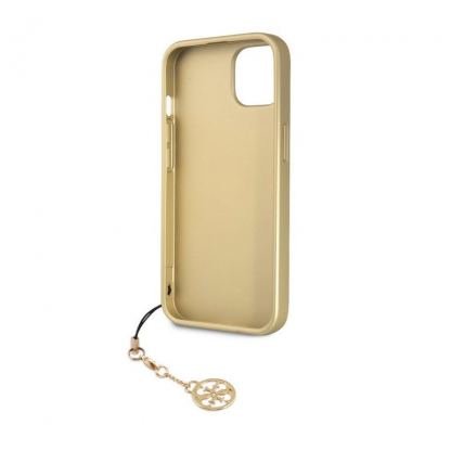 Guess 4G Charms Collection Hard Case - дизайнерски кожен кейс за iPhone 13 mini (сив) 5