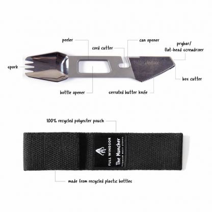 Full Windsor Muncher Titanium Multi Tool Utensil - титаниев мултифункционален прибор за къмпинг (сребрист) 3
