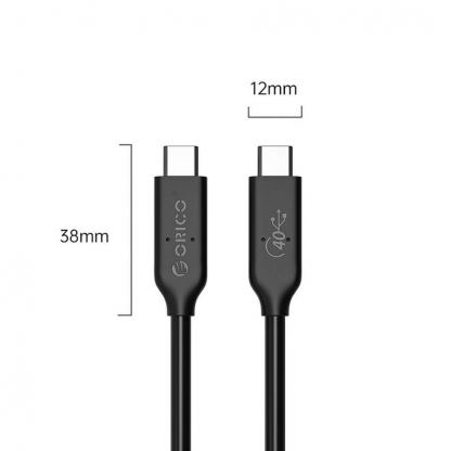 Orico USB4 USB-C to USB-C Cable, 8K, 100W, 40Gbps - здрав USB4 кабел за устройства с USB-C порт (30 см) (черен) 4