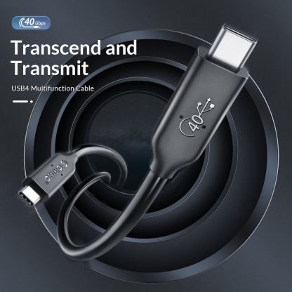 Orico USB4 USB-C to USB-C Cable, 8K, 100W, 40Gbps - здрав USB4 кабел за устройства с USB-C порт (30 см) (черен) 5
