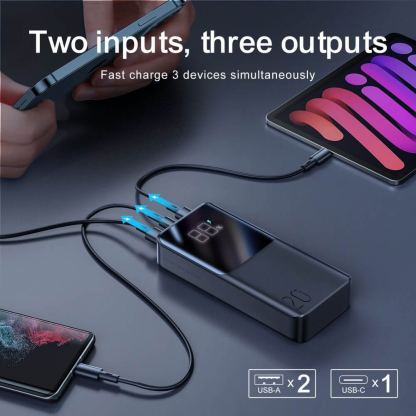 Joyroom 22.5W Fast Charging Power Bank 20000 mAh - преносима външна батерия с USB-C порт, и 2xUSB-A изхода (черен) 7
