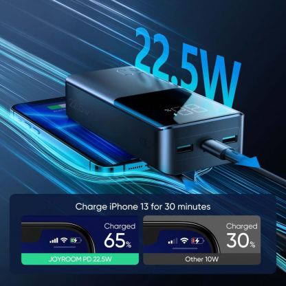 Joyroom 22.5W Fast Charging Power Bank 30000 mAh - преносима външна батерия с USB-C порт, и 2xUSB-A изхода (черен) 3