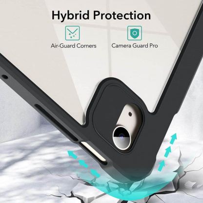 ESR Rebound Hybrid Case Pro - полиуретанов калъф с отделящ се кейс за Apple iPad Air 5 (2022), iPad Air 4 (2020), iPad Pro 11 (2021), iPad Pro 11 (2020), iPad Pro 11 (2018) (черен-прозрачен) 3