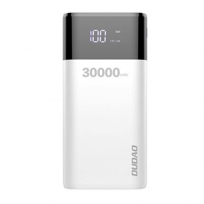 Dudao K8Max Power Bank With LCD 30000 mAh 4A - външна батерия с четери USB-A и технология за бързо зареждане (бял) 11