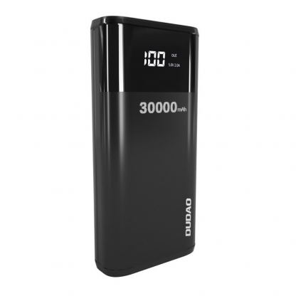 Dudao K8Max Power Bank With LCD 30000 mAh 4A - външна батерия с четери USB-A и технология за бързо зареждане (черен) 3