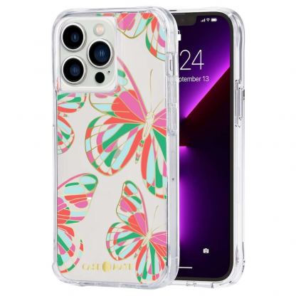 CaseMate Tough Print Case - дизайнерски кейс с висока защита за iPhone 13 Pro (розов) 2